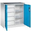 Tool cabinet with revolving doors - 5 drawers & 2 shelves (Classic)
